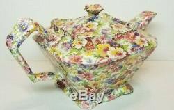 Vintage James Kent Ltd. Fenton Du Barry Floral Chintz Tea Set Teapot Creamer
