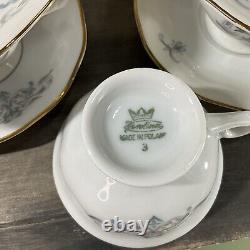 Vintage Janolina Porcelain Tea Set For Four Gold Trim Poland