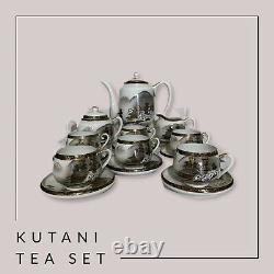 Vintage Japan Kutani Demitasse Tea Set Sugar Creamer Cups & Saucers Tea Pot