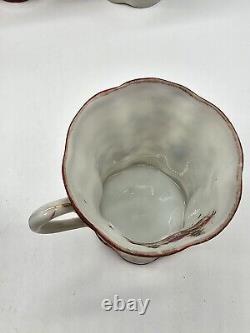 Vintage Japanese Porcelain Hand Painted Coffee Tea Pot With Cups And Plates Set