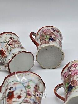 Vintage Japanese Porcelain Hand Painted Coffee Tea Pot With Cups And Plates Set