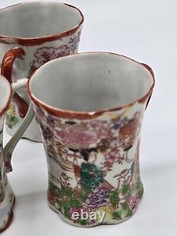 Vintage Japanese Porcelain Hand Painted Coffee Tea Pot With Cups And Plates Set
