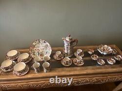 Vintage Japanese Porcelain Handpainted Chocolate Tea Pot Set