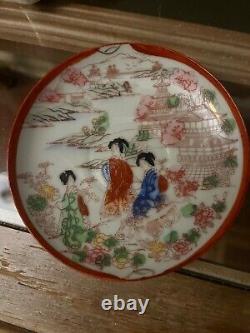 Vintage Japanese Porcelain Handpainted Chocolate Tea Pot Set