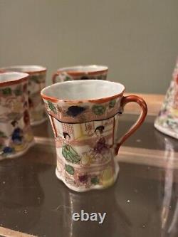 Vintage Japanese Porcelain Handpainted Chocolate Tea Pot Set