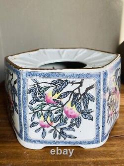 Vintage Japanese Tea Set Toscany Peaches Design 6 cups, Pot & Warmer Stand