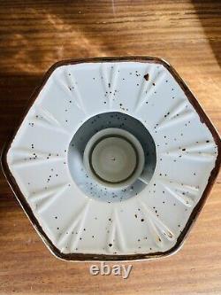 Vintage Japanese Tea Set Toscany Peaches Design 6 cups, Pot & Warmer Stand