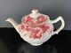 Vintage Johnson Bros Strawberry Fair Teapot Red Transferware 1959-73