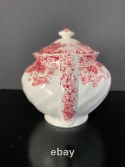 Vintage Johnson Bros Strawberry Fair Teapot Red Transferware 1959-73