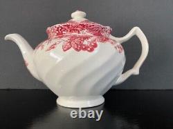 Vintage Johnson Bros Strawberry Fair Teapot Red Transferware 1959-73
