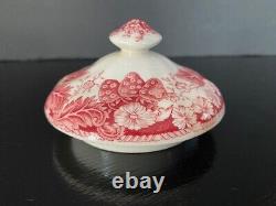 Vintage Johnson Bros Strawberry Fair Teapot Red Transferware 1959-73