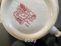 Vintage Johnson Bros Strawberry Fair Teapot Red Transferware 1959-73