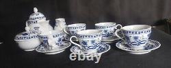 Vintage Kahla Gdr E. Germany 1968 87' Blue Onion White&blue Porcelain Tea Set
