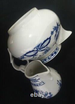 Vintage Kahla Gdr E. Germany 1968 87' Blue Onion White&blue Porcelain Tea Set