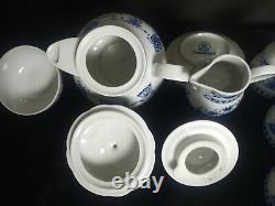 Vintage Kahla Gdr E. Germany 1968 87' Blue Onion White&blue Porcelain Tea Set