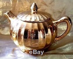 Vintage Lady Halmilton 22-kt Gold Tea Set, Teapot, Sugar Dish, Creamer