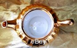 Vintage Lady Halmilton 22-kt Gold Tea Set, Teapot, Sugar Dish, Creamer