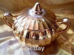 Vintage Lady Halmilton 22-kt Gold Tea Set, Teapot, Sugar Dish, Creamer