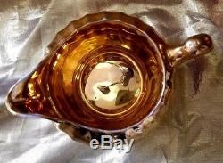 Vintage Lady Halmilton 22-kt Gold Tea Set, Teapot, Sugar Dish, Creamer