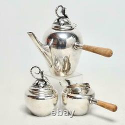 Vintage Lafayette Mexico 925 Sterling Blossom Teapot/sugar Bowl/creamer Set