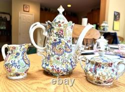 Vintage Lefton Paisley Fantasia Pattern Gold Trim Coffee Or Tea Pot