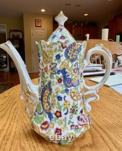 Vintage Lefton Paisley Fantasia Pattern Gold Trim Coffee Or Tea Pot
