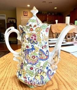 Vintage Lefton Paisley Fantasia Pattern Gold Trim Coffee Or Tea Pot