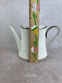 Vintage Lenox Fine China Moonspun Tea Kettle Pot