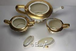 Vintage Lenox china Tea Set Ivory Gold Tea pot Creamer Sugar bowl