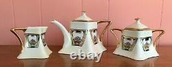 Vintage Limoges Art Deco Signed Tea Set Teapot Covered Sugar Creamer Perfect