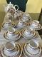 Vintage Lubiana Polish Folk Decor Porcelain Tea Set For 8 Teapot Teacup 27pc