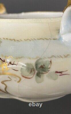 Vintage Martin China Limoges France Hand Painted Rose Tea Pot Creamer Sugar Set