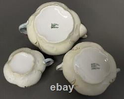 Vintage Martin China Limoges France Hand Painted Rose Tea Pot Creamer Sugar Set