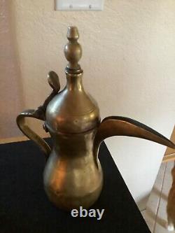Vintage Matched Set (3) Solid Brass Dallahs 9, 10 & 12 Tea Pot with Handle