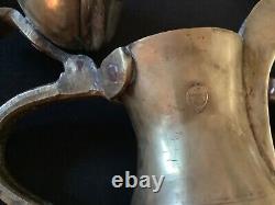 Vintage Matched Set (3) Solid Brass Dallahs 9, 10 & 12 Tea Pot with Handle