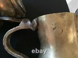 Vintage Matched Set (3) Solid Brass Dallahs 9, 10 & 12 Tea Pot with Handle