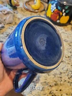 Vintage Mid-Century DESIREE DENMARK Cobalt Blue Sparta Teapot Cups & Saucers Set