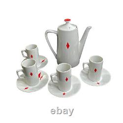 Vintage Mid Century Japan Designed by Roja Tea Pot Set with 4 Cups and Saucers