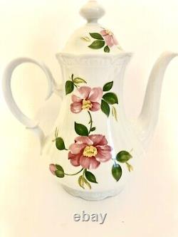 Vintage Mitterteich Bavaria Coffee Tea Pot Creamer Sugar Pink Flowers MIT359