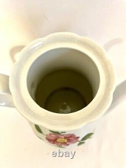 Vintage Mitterteich Bavaria Coffee Tea Pot Creamer Sugar Pink Flowers MIT359