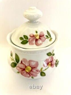 Vintage Mitterteich Bavaria Coffee Tea Pot Creamer Sugar Pink Flowers MIT359