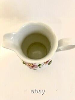 Vintage Mitterteich Bavaria Coffee Tea Pot Creamer Sugar Pink Flowers MIT359
