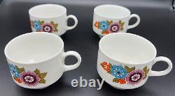 Vintage Mitterteich Floral Coupe Bavaria Tea Pot & Sugar Bowl with 4 Cups