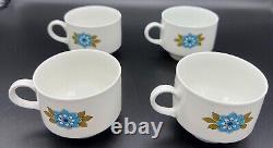 Vintage Mitterteich Floral Coupe Bavaria Tea Pot & Sugar Bowl with 4 Cups