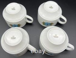 Vintage Mitterteich Floral Coupe Bavaria Tea Pot & Sugar Bowl with 4 Cups