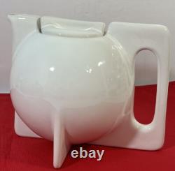 Vintage Modernist Bauhaus Memphis Style White Tea Pot