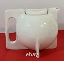 Vintage Modernist Bauhaus Memphis Style White Tea Pot