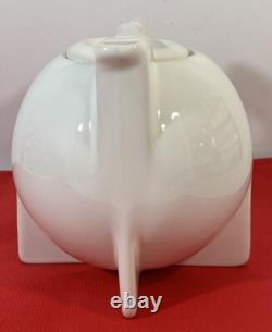 Vintage Modernist Bauhaus Memphis Style White Tea Pot