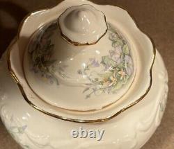 Vintage Mountainside Pottery Tea Pot Serving Set And Tray 24K Gold Trim