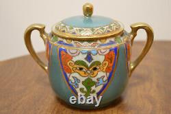 Vintage Nippon Hand Painted Tea Set Pot Creamer Sugar Bowl Cups Saucers Morimura